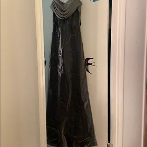 Gray/Silver Maxi Elegant Dress